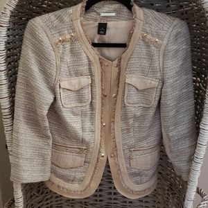 Tweed tan and grey blazer